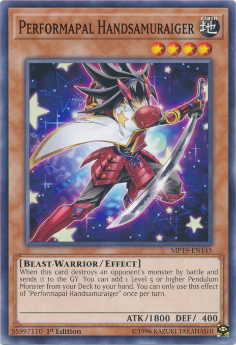 Performapal Handsamuraiger [MP19-EN145] Common Yu-Gi-Oh!