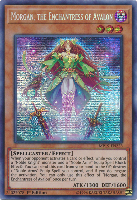 Morgan, the Enchantress of Avalon [MP19-EN223] Prismatic Secret Rare Yu-Gi-Oh!
