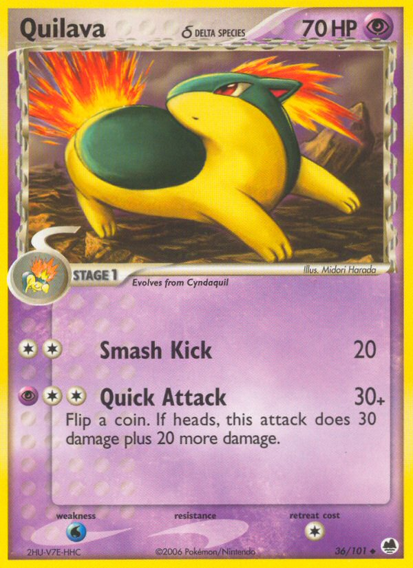 Quilava (36/101) (Delta Species) [EX: Dragon Frontiers] Pokémon