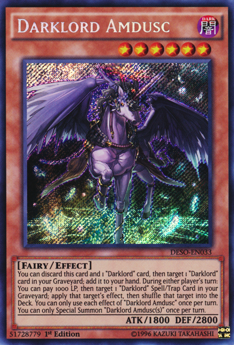 Darklord Amdusc [DESO-EN033] Secret Rare Yu-Gi-Oh!