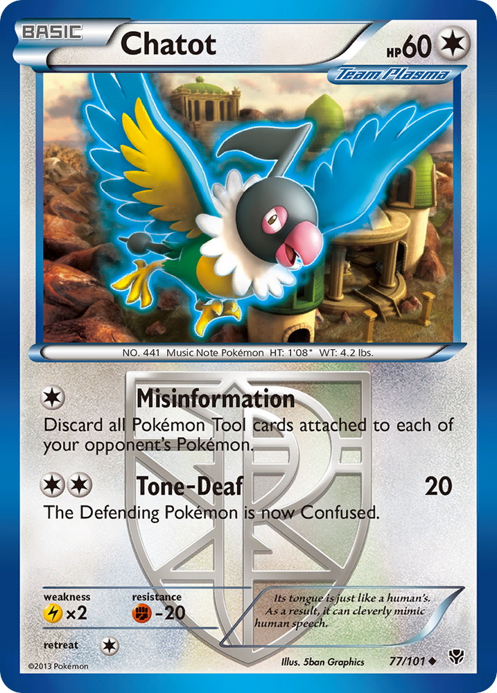 Chatot (77/101) [Black & White: Plasma Blast] Pokémon