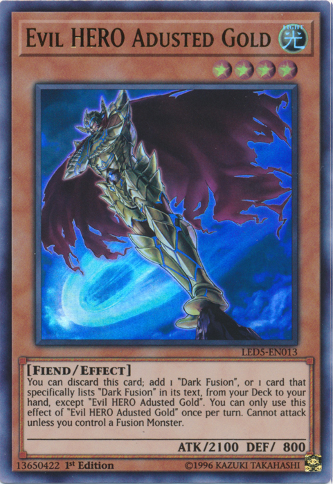 Evil Hero Adusted Gold [LED5-EN013] Ultra Rare Yu-Gi-Oh!