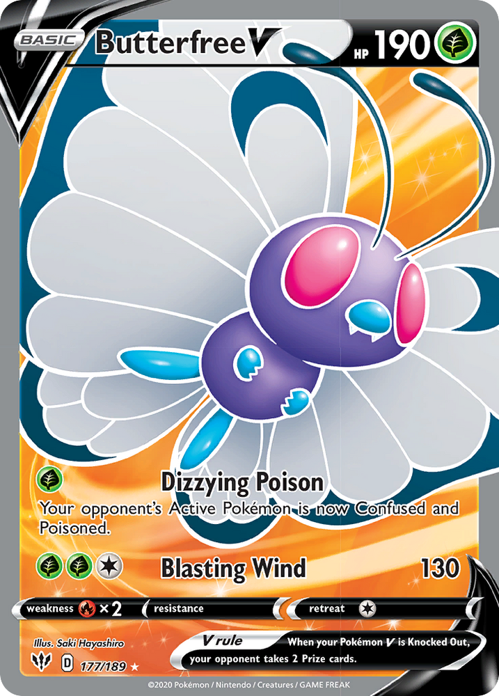 Butterfree V (177/189) [Sword & Shield: Darkness Ablaze] Pokémon