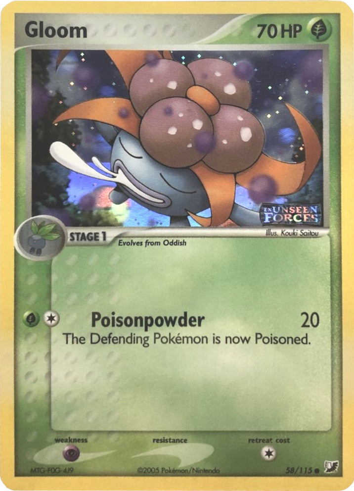 Gloom (58/115) (Stamped) [EX: Unseen Forces] Pokémon