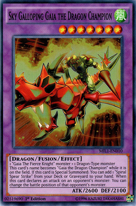 Sky Galloping Gaia the Dragon Champion [MIL1-EN010] Super Rare Yu-Gi-Oh!