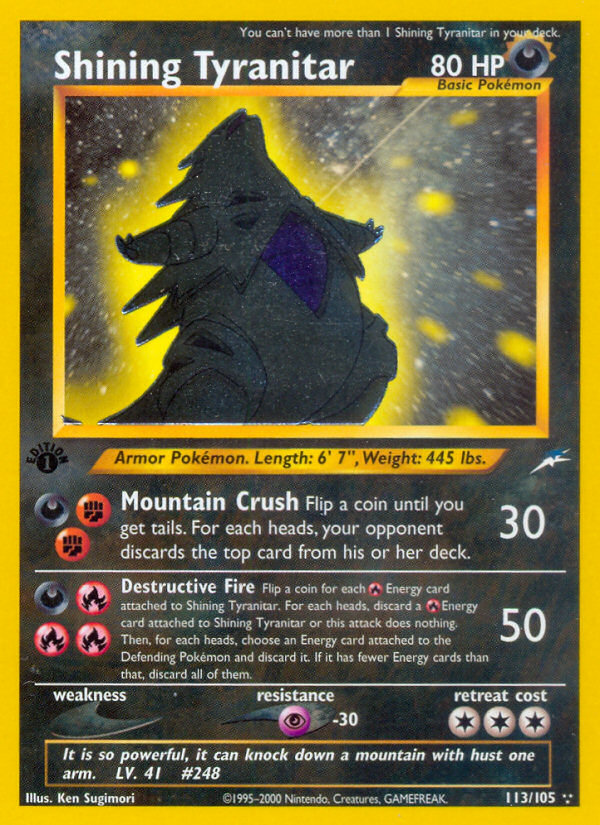 Shining Tyranitar (113/105) [Neo Destiny 1st Edition] Pokémon