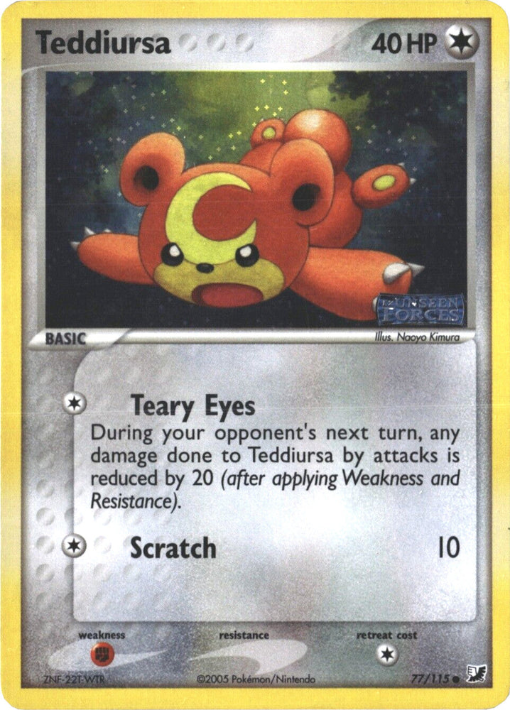 Teddiursa (77/115) (Stamped) [EX: Unseen Forces] Pokémon