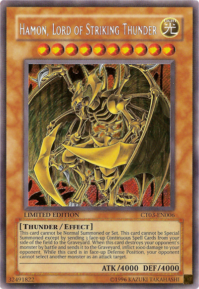 Hamon, Lord of Striking Thunder [CT03-EN006] Secret Rare Yu-Gi-Oh!
