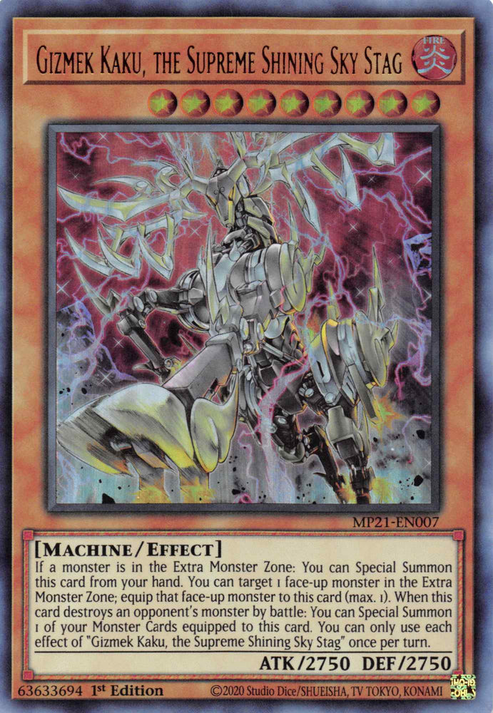 Gizmek Kaku, the Supreme Shining Sky Stag [MP21-EN007] Ultra Rare Yu-Gi-Oh!