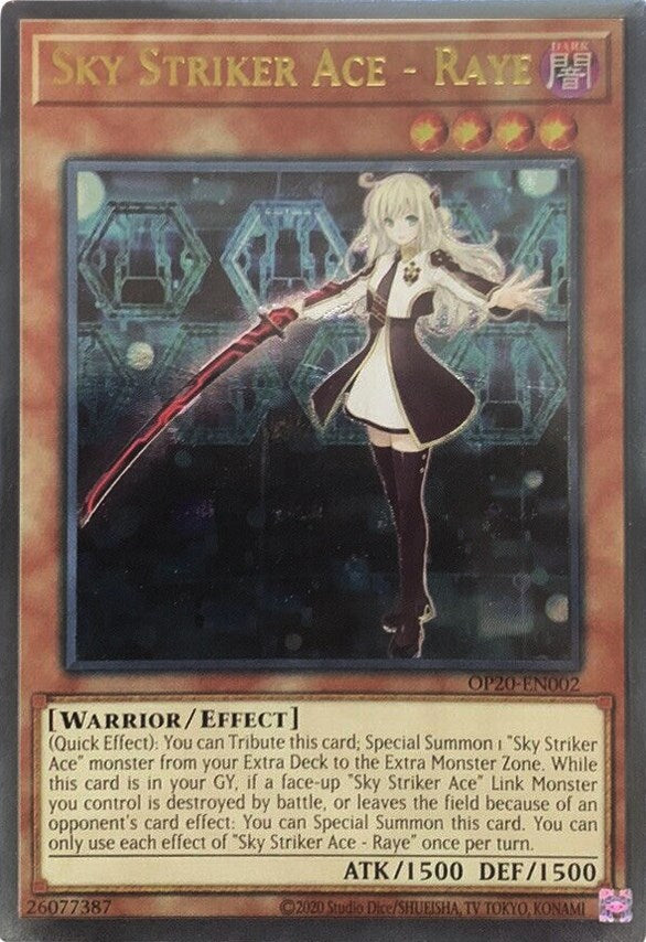 Sky Striker Ace - Raye [OP20-EN002] Ultimate Rare Yu-Gi-Oh!