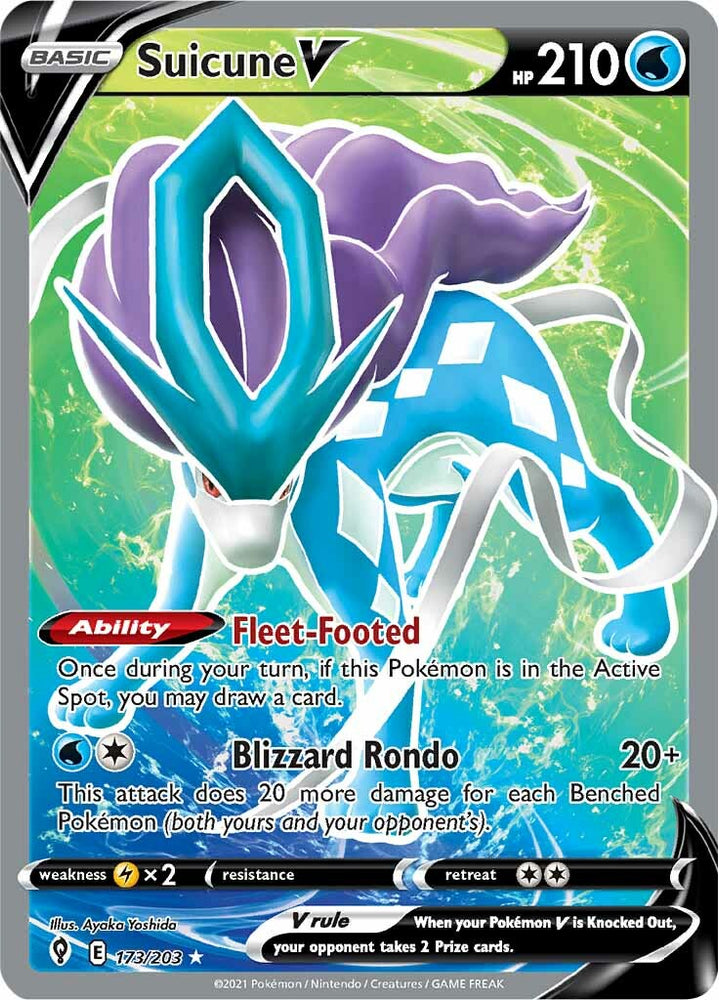 Suicune V (173/203) [Sword & Shield: Evolving Skies] Pokémon