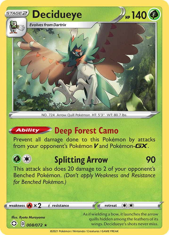 Decidueye (008/072) [Sword & Shield: Shining Fates] Pokémon