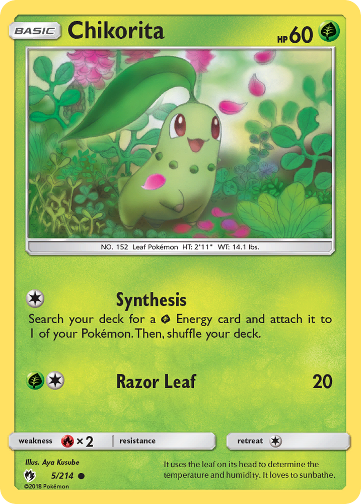 Chikorita (5/214) [Sun & Moon: Lost Thunder] Pokémon
