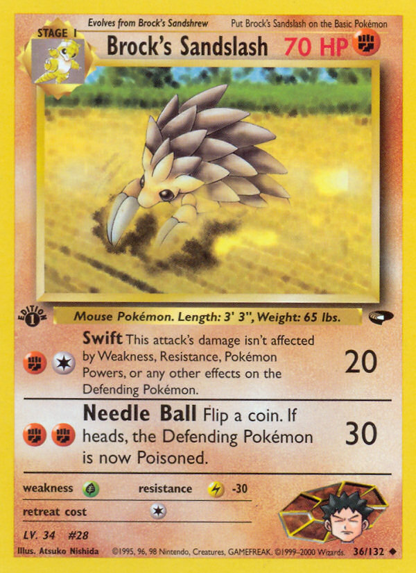 Brock's Sandslash (36/132) [Gym Challenge 1st Edition] Pokémon