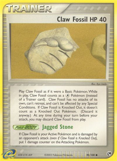Claw Fossil (90/100) [EX: Sandstorm] Pokémon