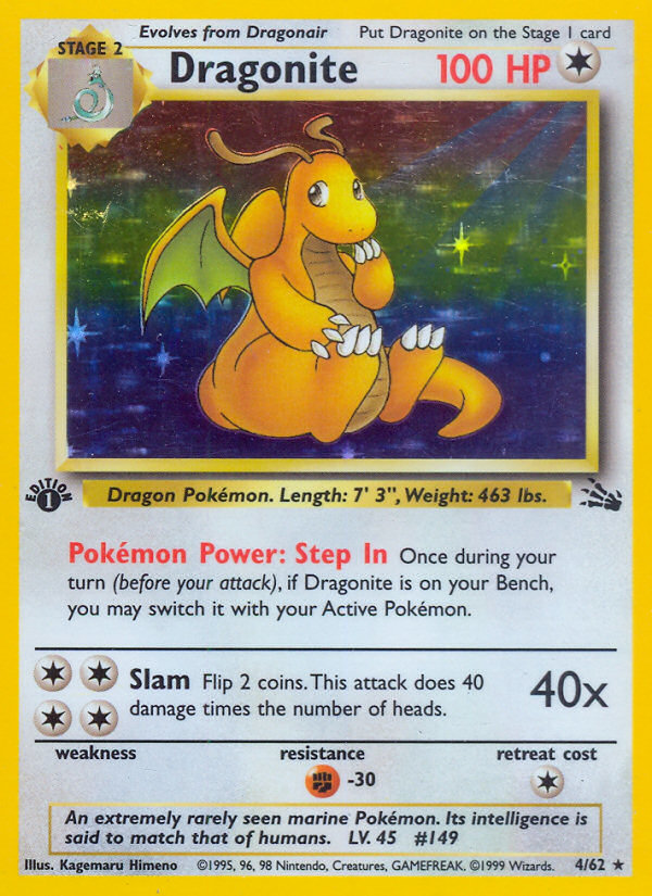 Dragonite (4/62) [Fossil 1st Edition] Pokémon