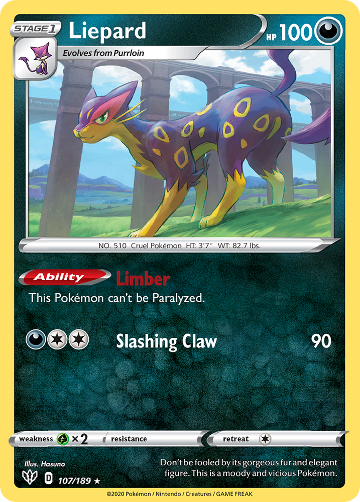 Liepard (107/189) [Sword & Shield: Darkness Ablaze] Pokémon