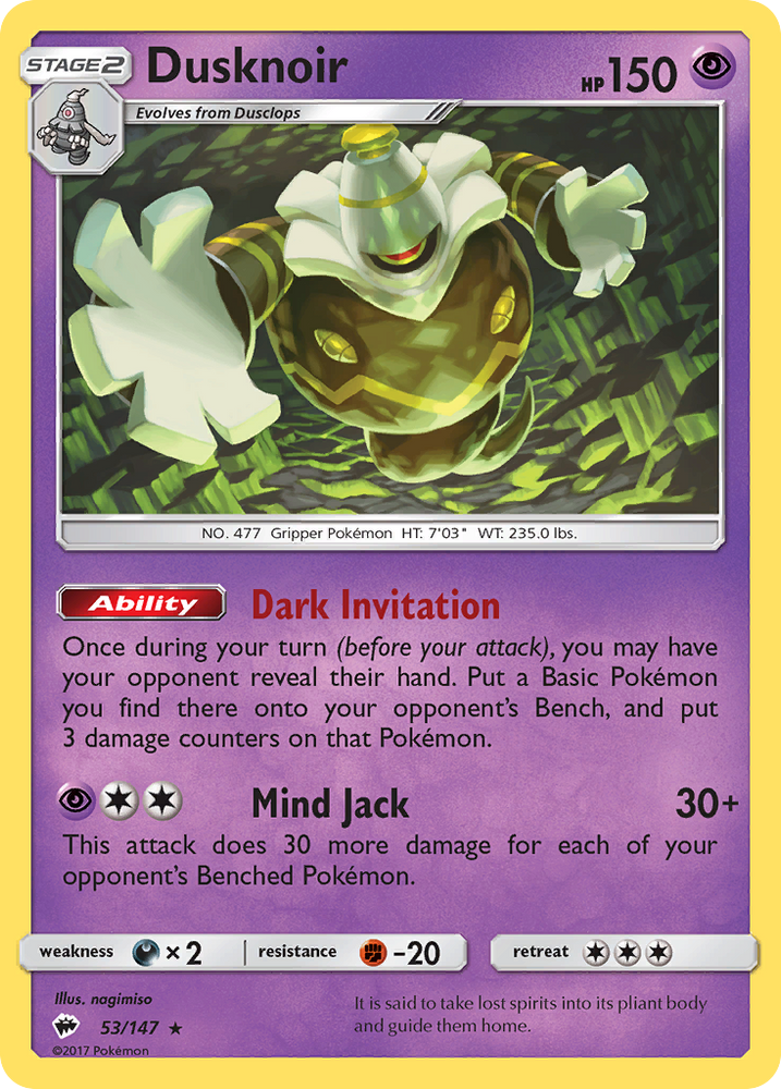 Dusknoir (53/147) [Sun & Moon: Burning Shadows] Pokémon