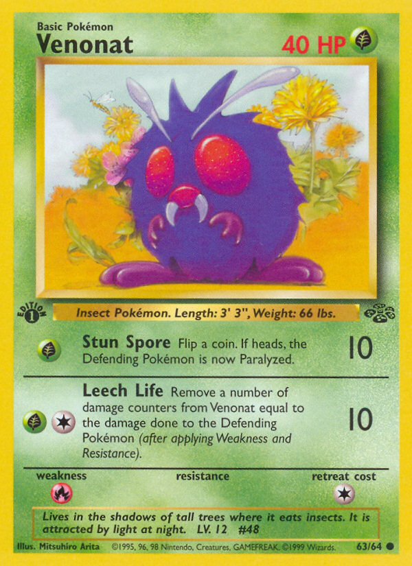 Venonat (63/64) [Jungle 1st Edition] Pokémon