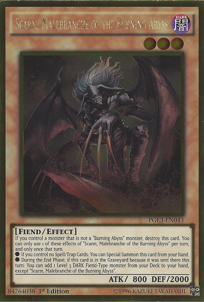 Scarm, Malebranche of the Burning Abyss [PGL3-EN043] Gold Rare Yu-Gi-Oh!