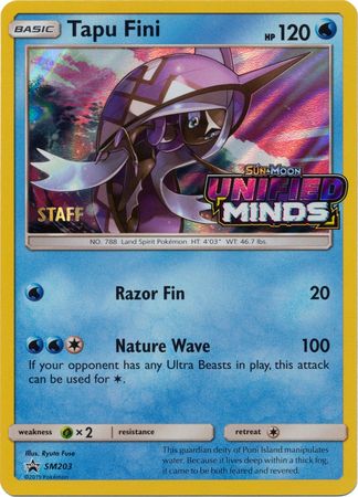 Tapu Fini (SM203) (Staff Prerelease Promo) [Sun & Moon: Black Star Promos] Pokémon