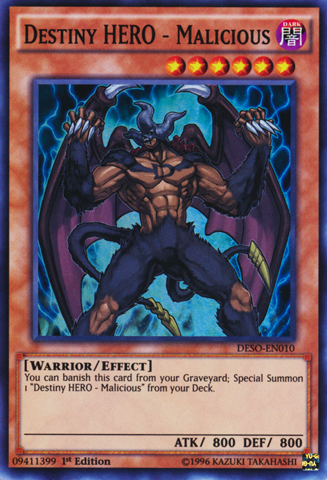 Destiny HERO - Malicious [DESO-EN010] Super Rare Yu-Gi-Oh!