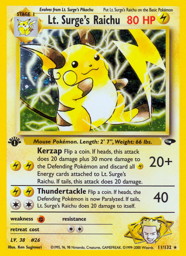 Lt. Surge's Raichu (11/132) [Gym Challenge 1st Edition] Pokémon