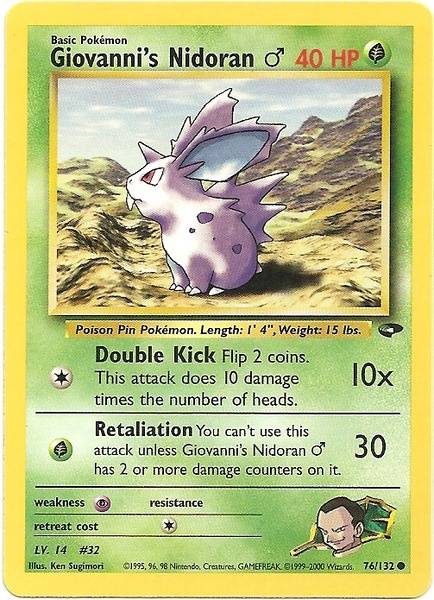 Giovanni's Nidoran (76/132) (Male) [Gym Challenge Unlimited] Pokémon