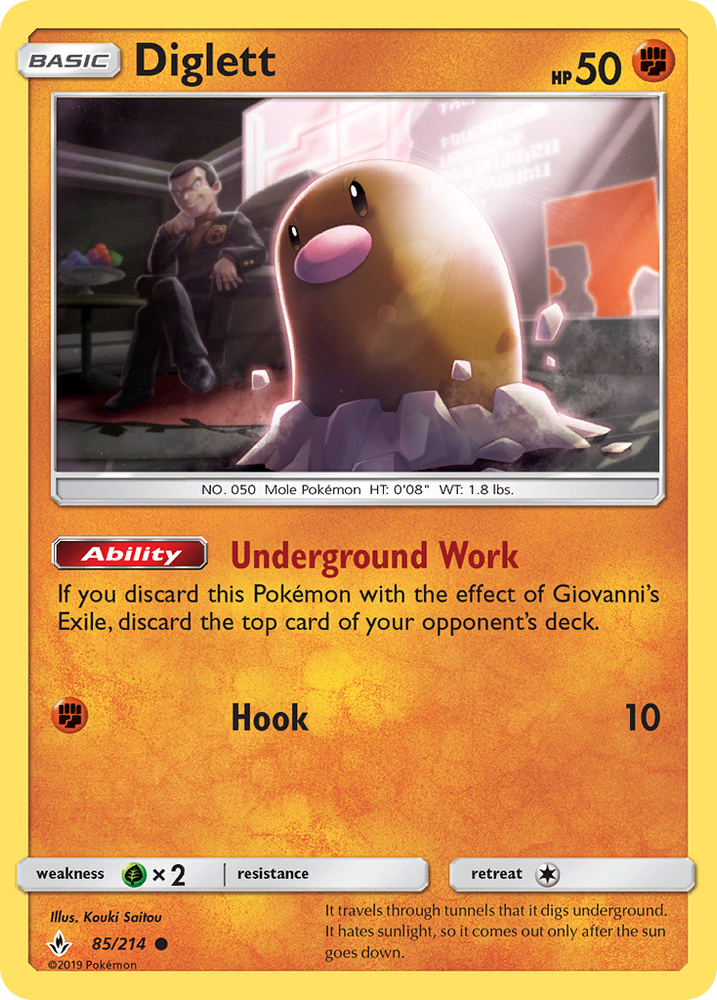 Diglett (85/214) [Sun & Moon: Unbroken Bonds] Pokémon