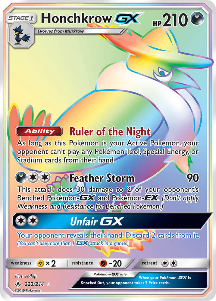 Honchkrow GX (223/214) [Sun & Moon: Unbroken Bonds] Pokémon