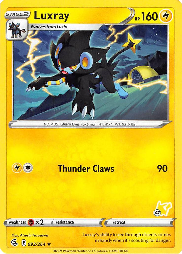 Luxray (093/264) (Pikachu Stamp #47) [Battle Academy 2022] Pokémon