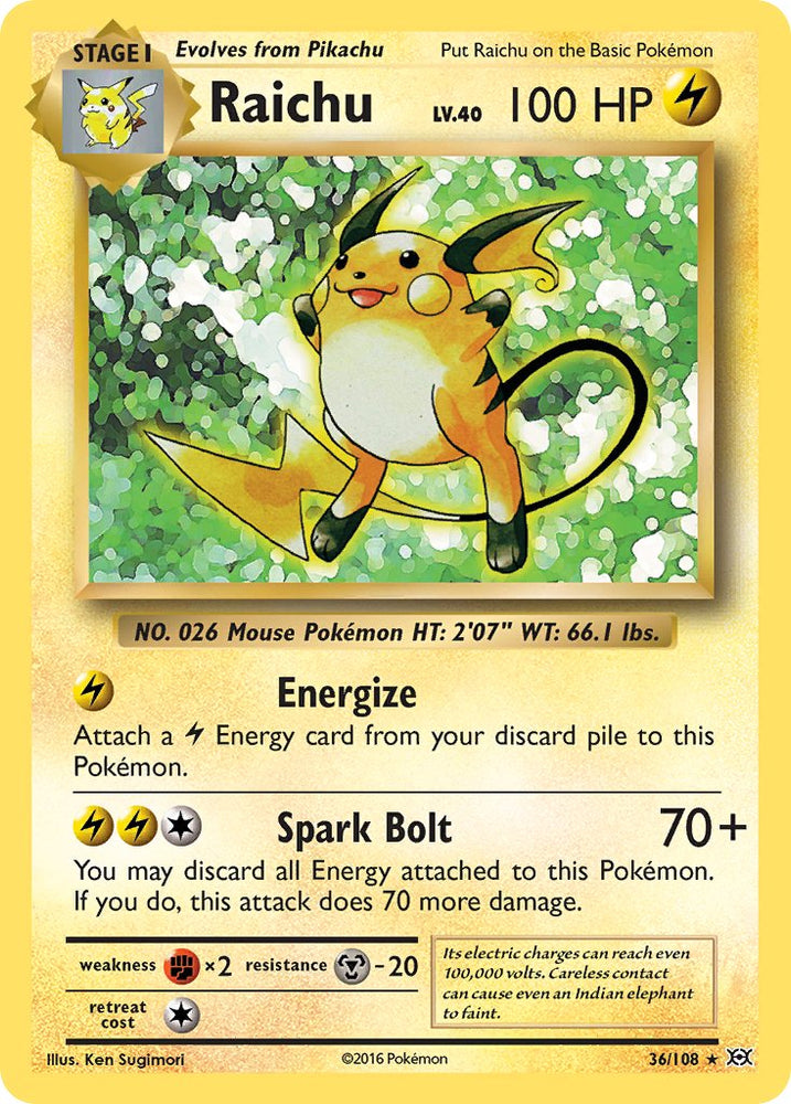 Raichu (36/108) (Theme Deck Exclusive) [XY: Evolutions] Pokémon