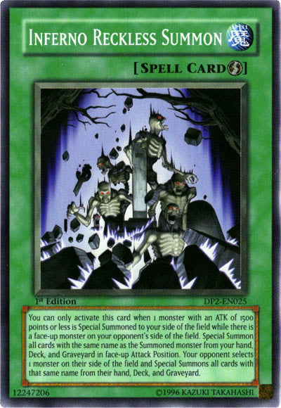 Inferno Reckless Summon [DP2-EN025] Super Rare Yu-Gi-Oh!