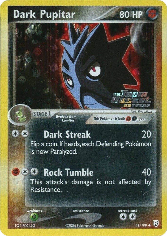 Dark Pupitar (41/109) (Stamped) [EX: Team Rocket Returns] Pokémon