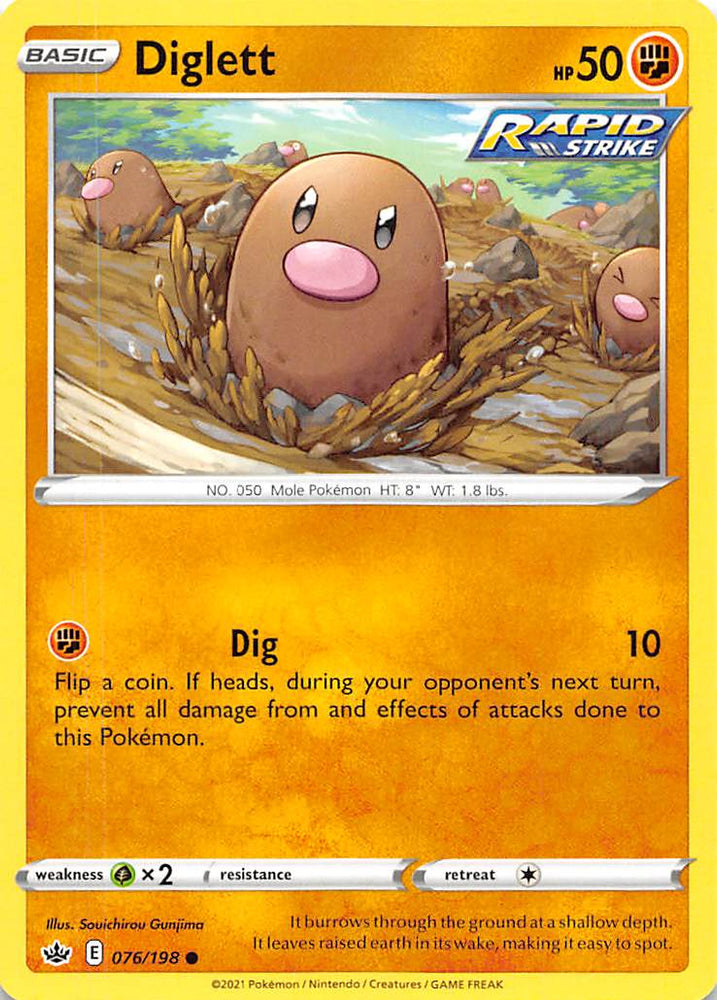 Diglett (076/198) [Sword & Shield: Chilling Reign] Pokémon