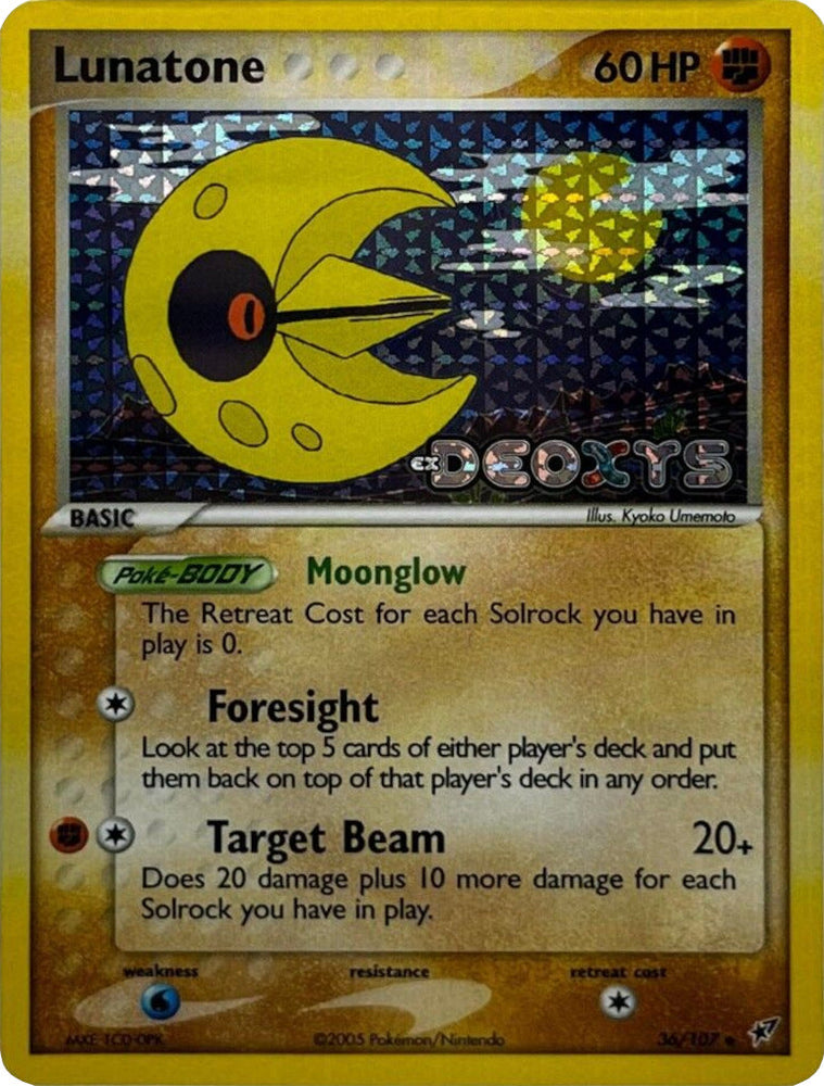 Lunatone (36/107) (Stamped) [EX: Deoxys] Pokémon