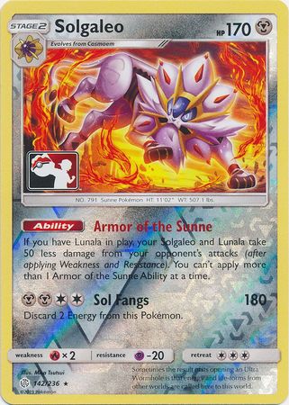 Solgaleo (142/236) (Pokemon Club Special Print) [Sun & Moon: Cosmic Eclipse] Pokémon