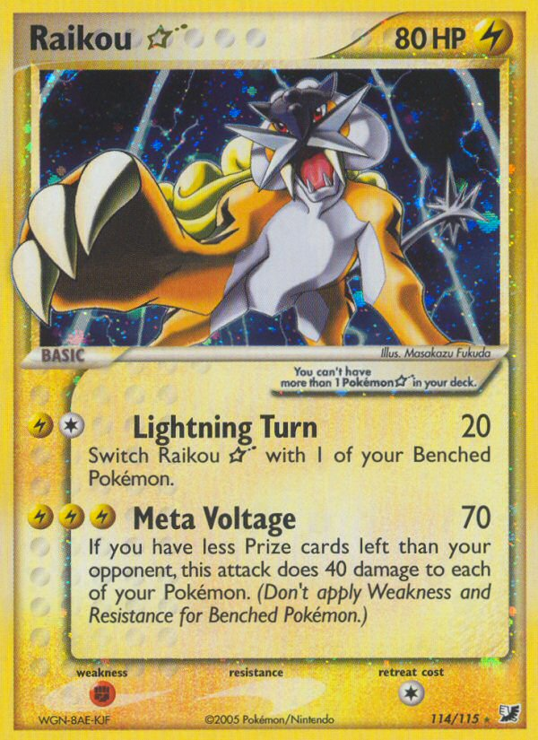 Raikou Star (114/115) [EX: Unseen Forces] Pokémon