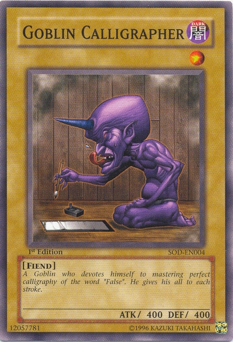 Goblin Calligrapher [SOD-EN004] Common Yu-Gi-Oh!