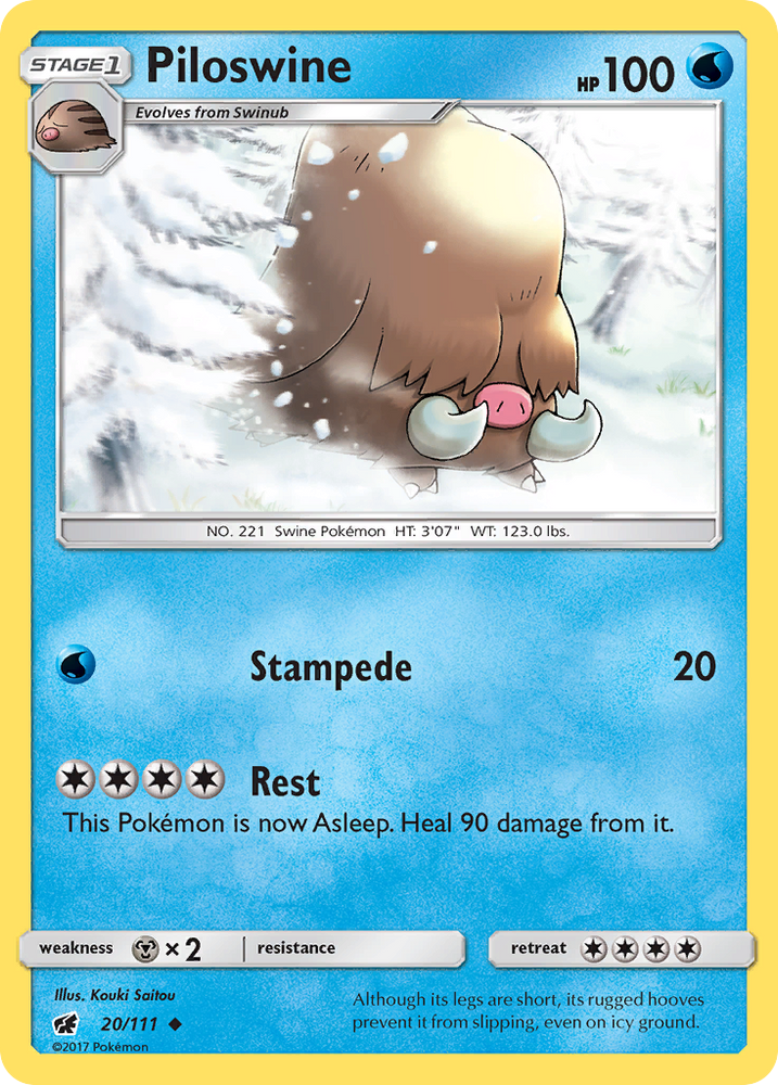 Piloswine (20/111) [Sun & Moon: Crimson Invasion] Pokémon