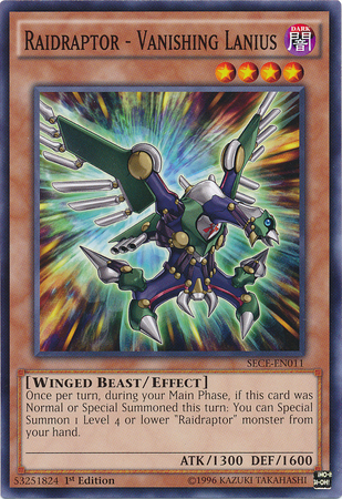 Raidraptor - Vanishing Lanius [SECE-EN011] Common Yu-Gi-Oh!
