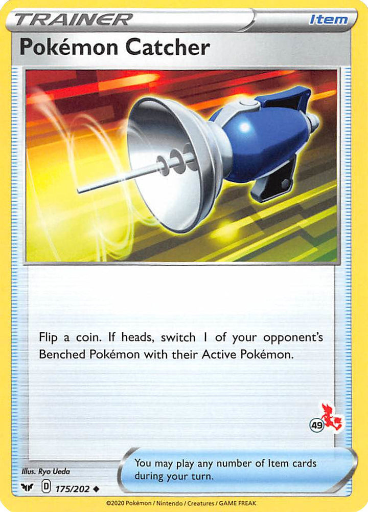 Pokemon Catcher (175/202) (Cinderace Stamp #49) [Battle Academy 2022] Pokémon