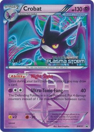 Crobat Team Plasma (BW51) (Staff Prerelease Promo) [Black & White: Black Star Promos] Pokémon