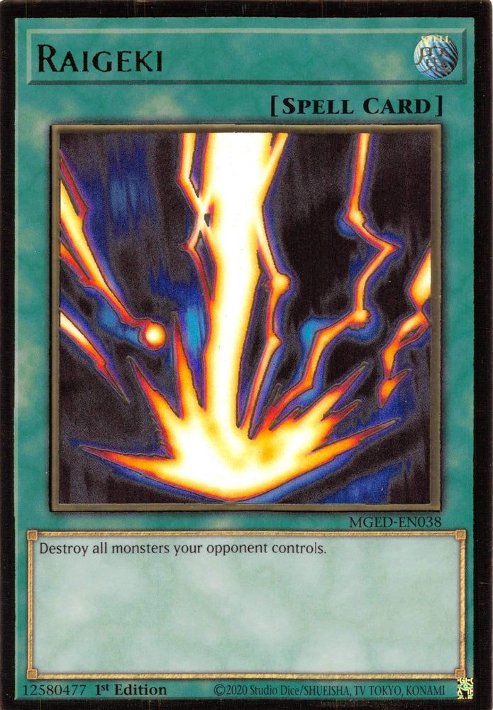 Raigeki [MGED-EN038] Gold Rare Yu-Gi-Oh!