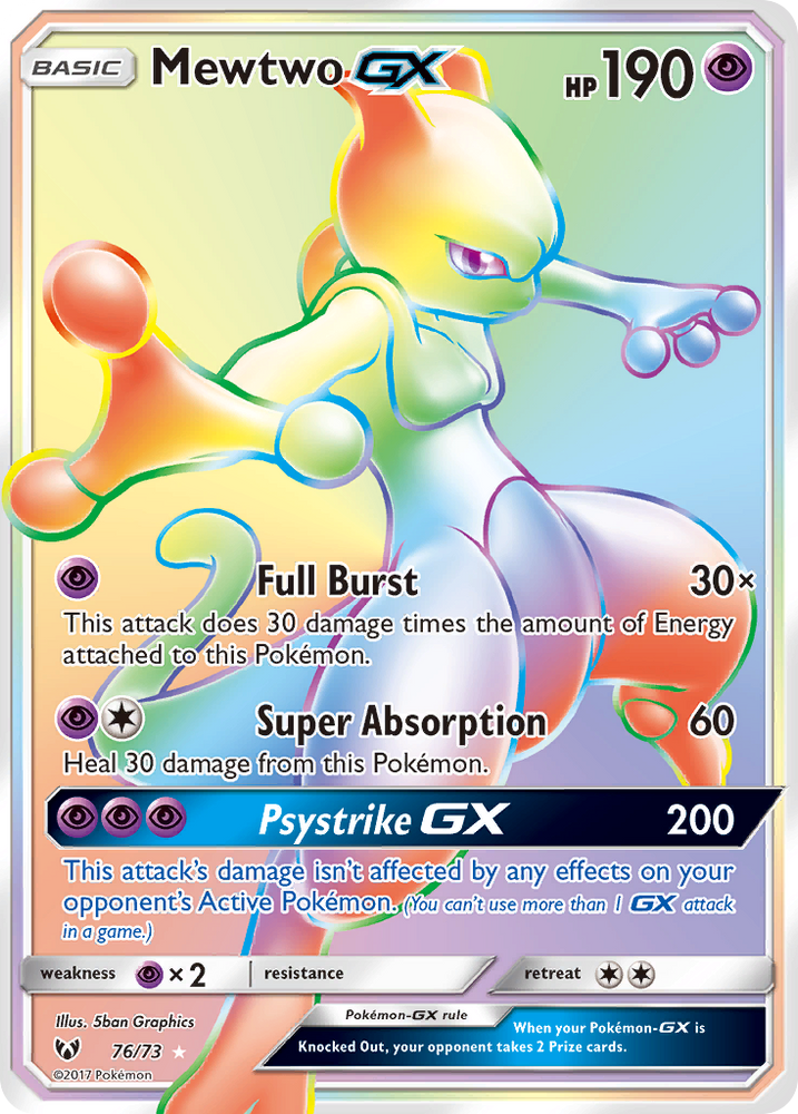 Mewtwo GX (76/73) [Sun & Moon: Shining Legends] Pokémon