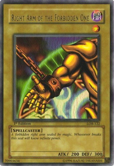 Right Arm of the Forbidden One [LOB-122] Ultra Rare Yu-Gi-Oh!