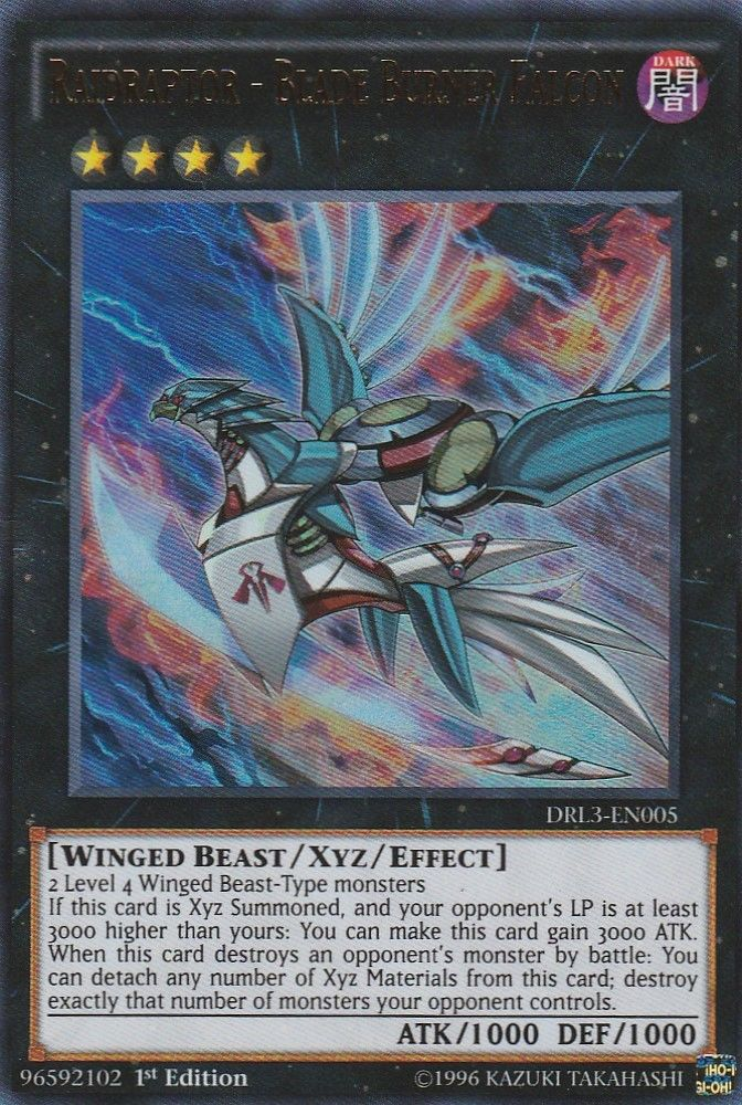 Raidraptor - Blade Burner Falcon [DRL3-EN005] Ultra Rare Yu-Gi-Oh!
