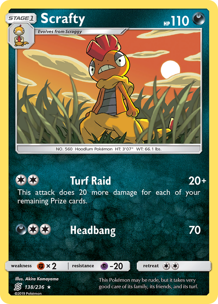 Scrafty (138/236) [Sun & Moon: Unified Minds] Pokémon