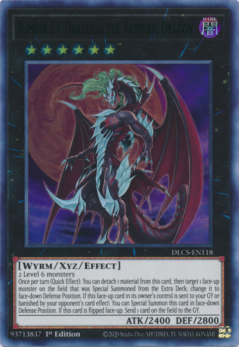 Number 24: Dragulas the Vampiric Dragon (Green) [DLCS-EN118] Ultra Rare Yu-Gi-Oh!