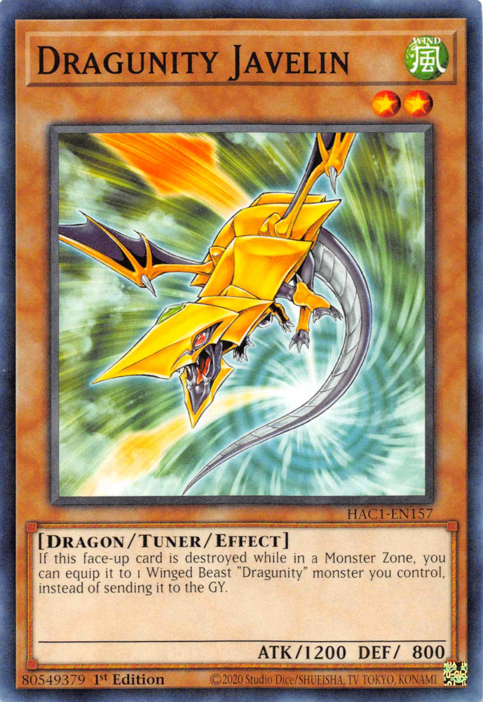 Dragunity Javelin [HAC1-EN157] Common Yu-Gi-Oh!